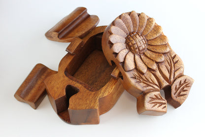 Sunflower Wood Puzzle Box - Plug Gift Box (Plugs not included)