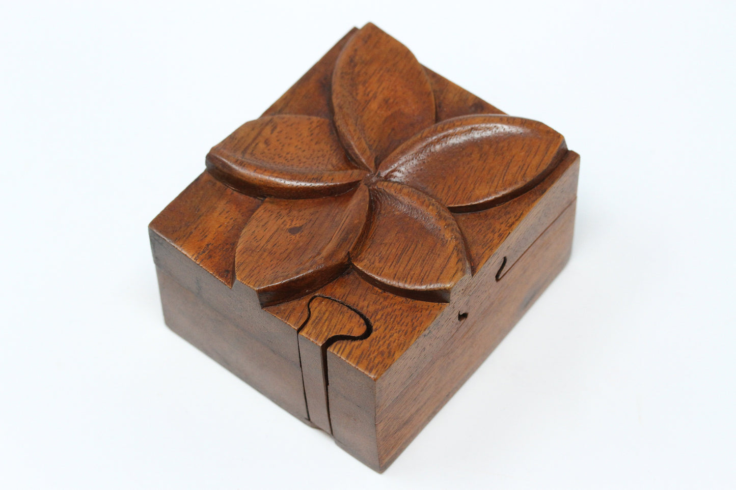 Plumeria Flower Wooden Puzzle Box - Plug Gift Box