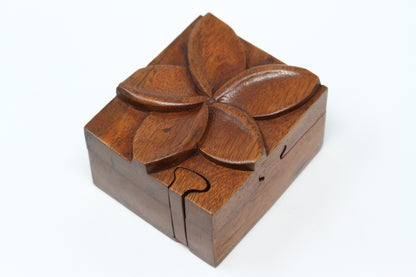 Plumeria Flower Wooden Puzzle Box - Plug Gift Box