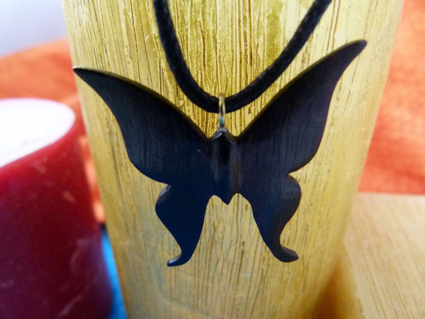 Butterfly Necklace - Dark Wood Necklace - W007