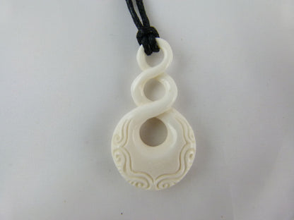 Mother Double Infinity Necklace - Bone Carving - X020