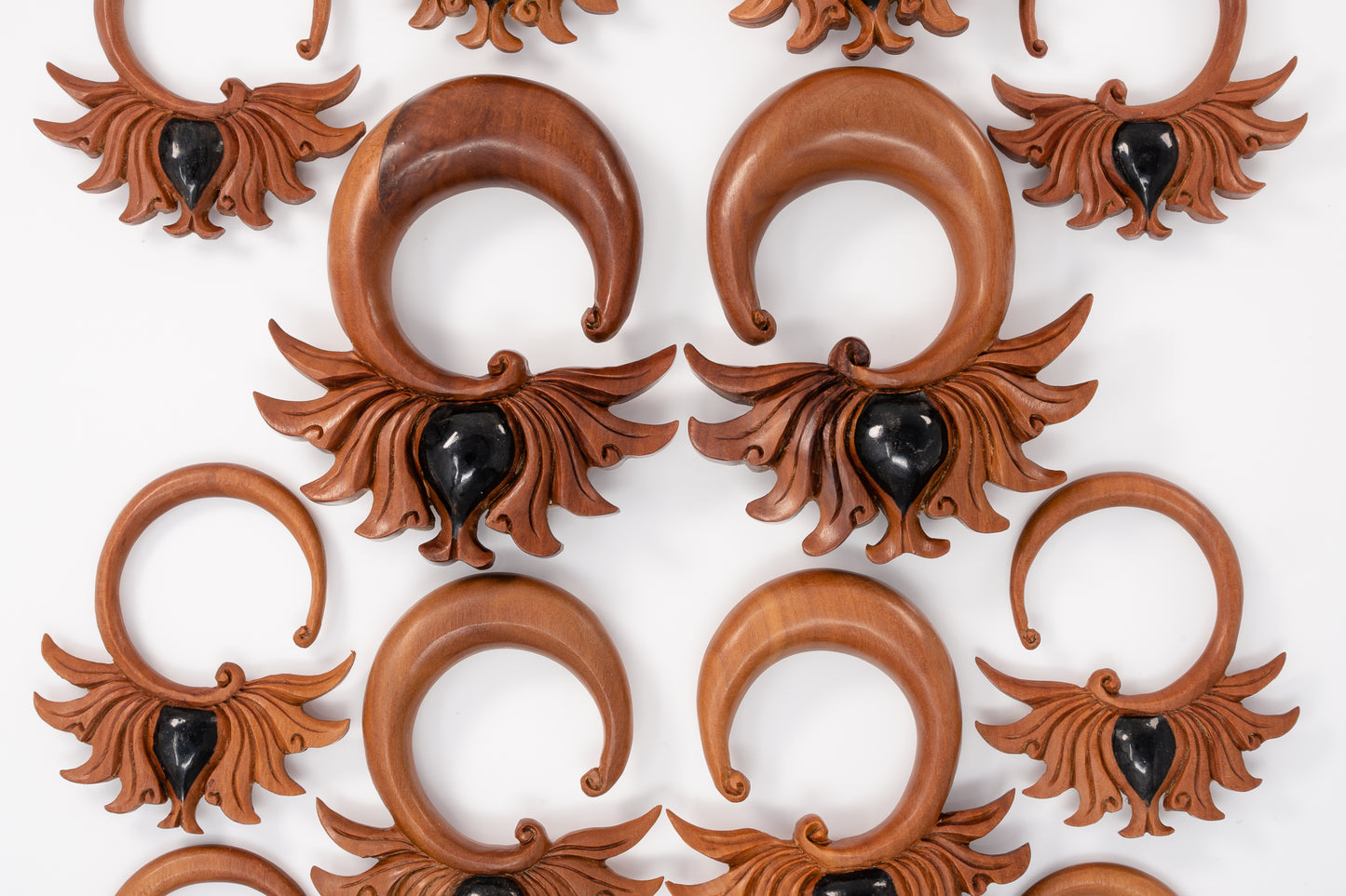 Eye of the Spider Wood Hangers - Hand Carved gauged plugs (Pair) - A068