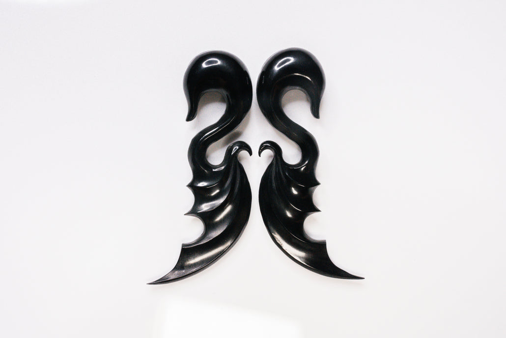 Eternal Bat Wings - Carved from Horn (Pair) - B053