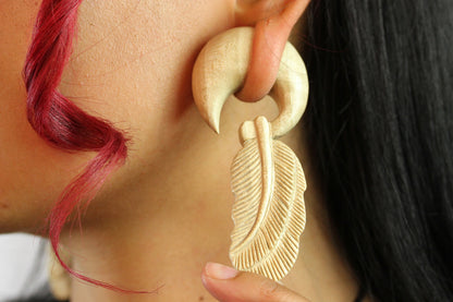 Wood Feather Hanger Plugs - Model 2