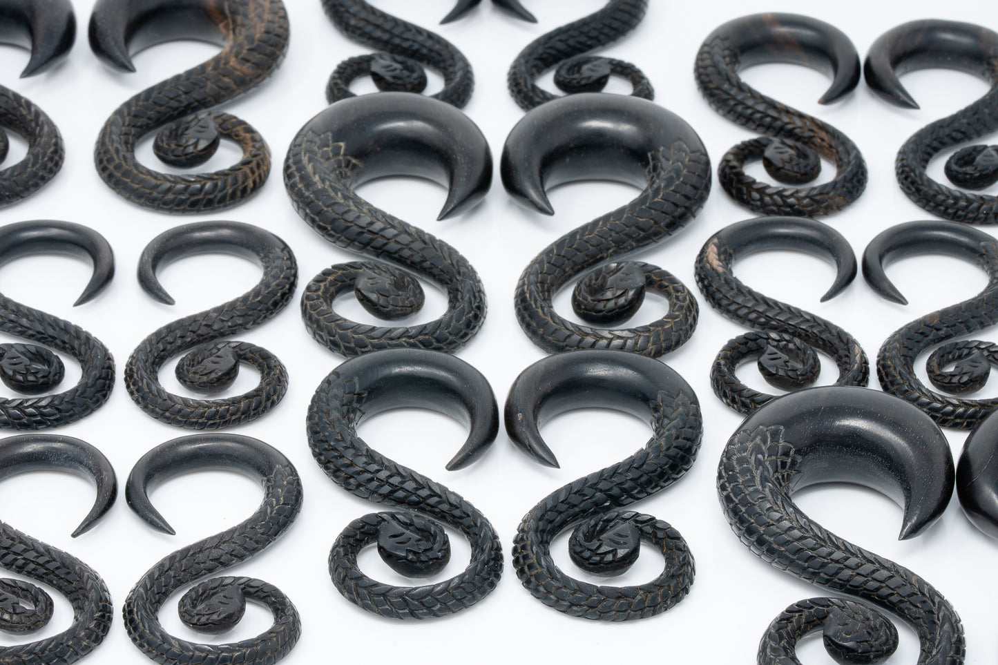 Black Serpent Plug Stretch Hangers (Pair) - F001