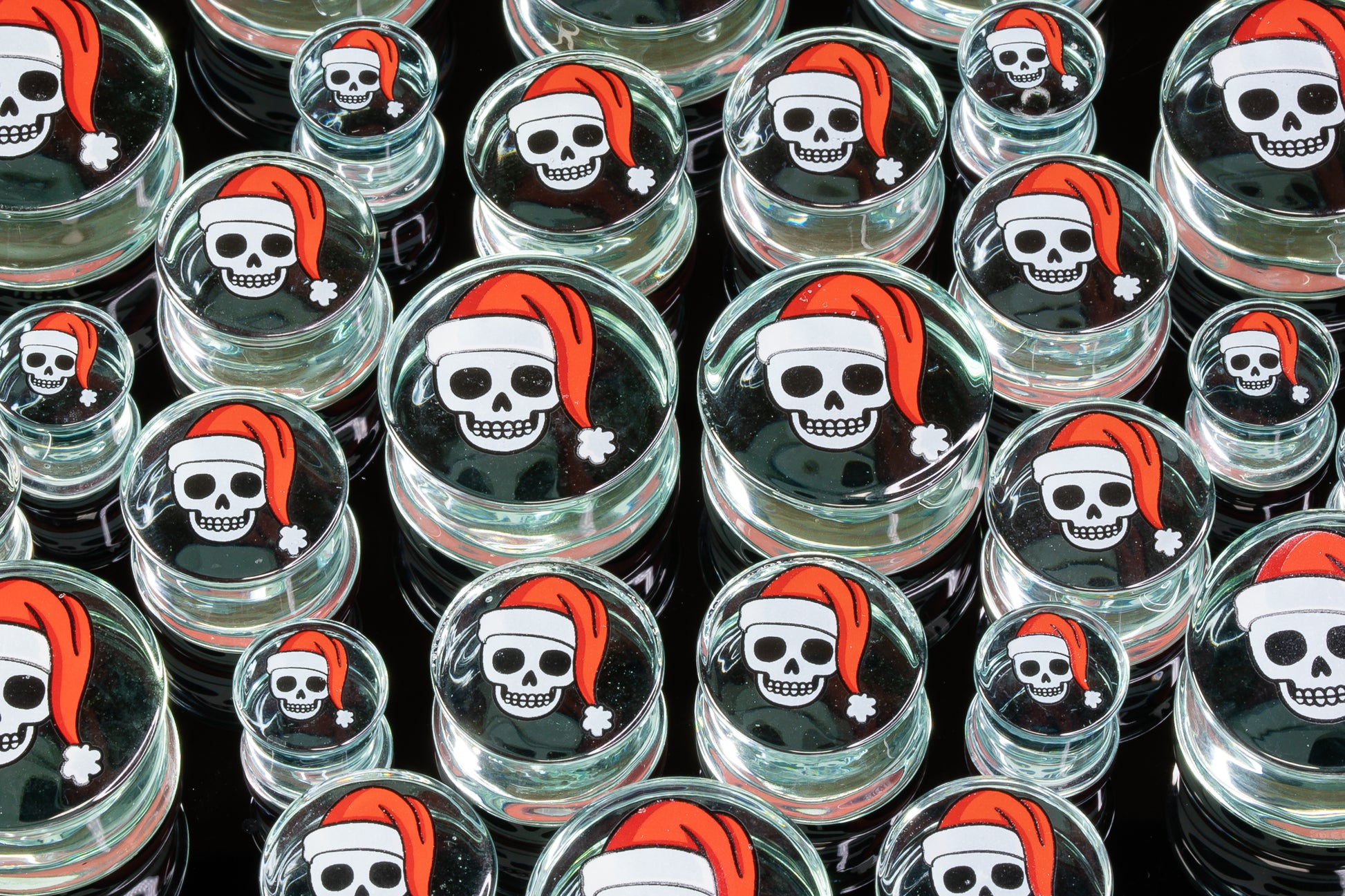 glass plugs santa skull