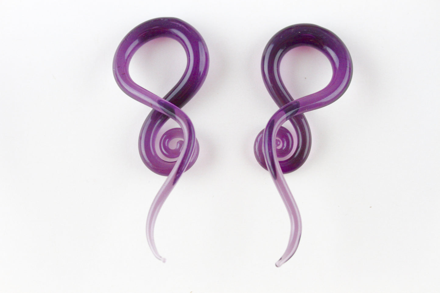 Purple Glass Twister Plug - Pair 3