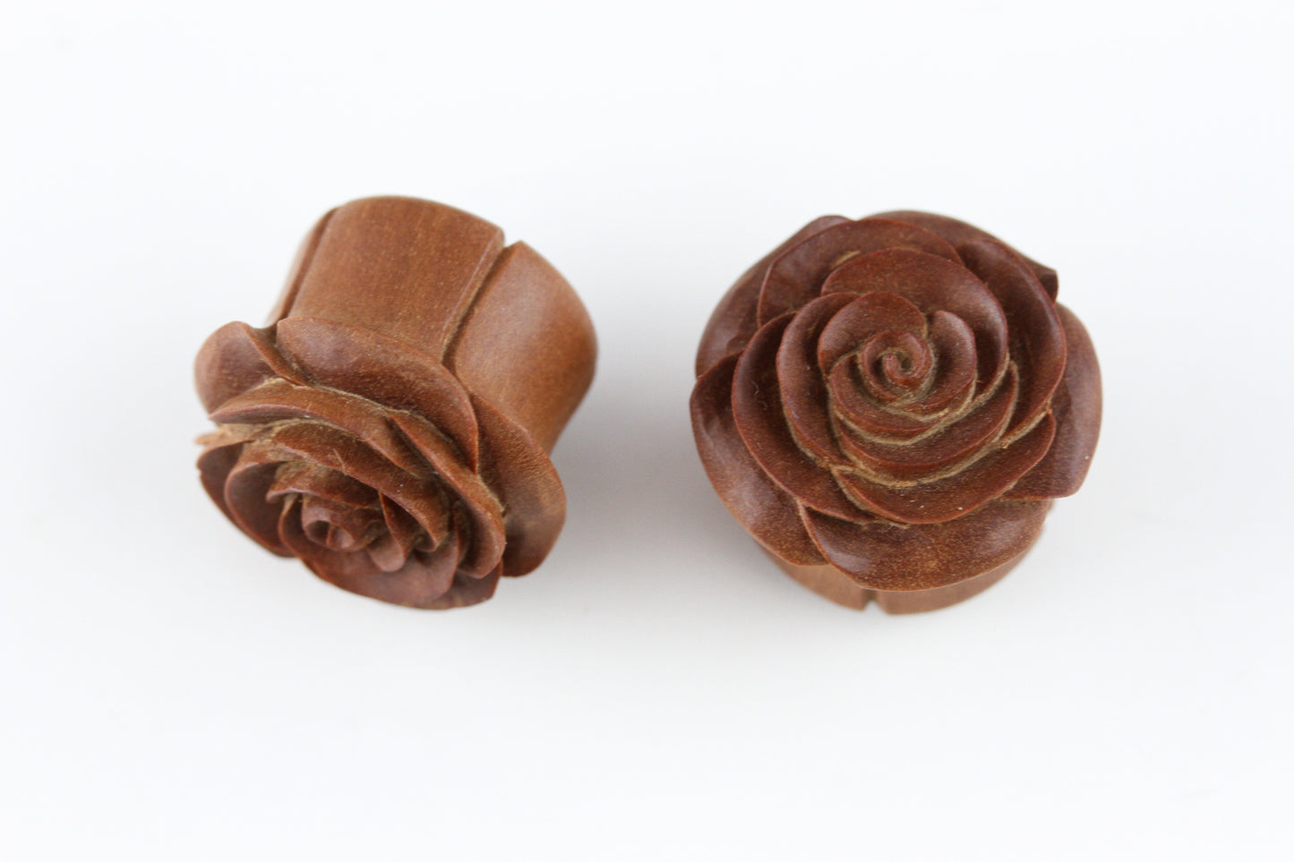 Wood Rose Plugs - Pair 1