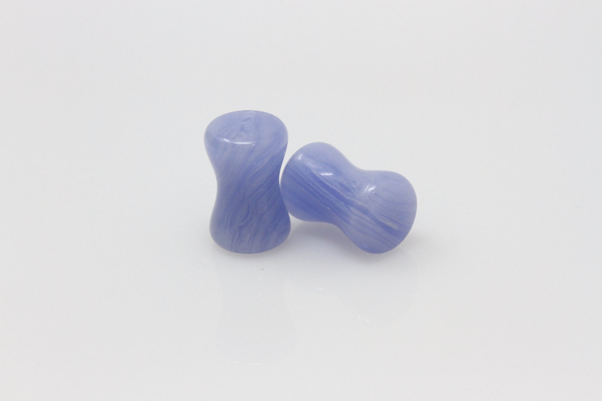 Blue Lace Agate Plugs - WB Pair Small