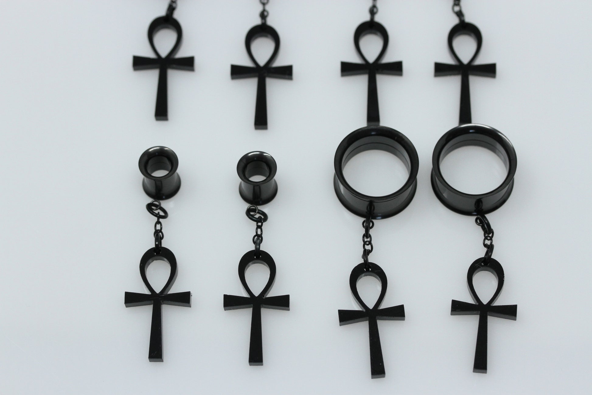 Dangler ankh stretched ears