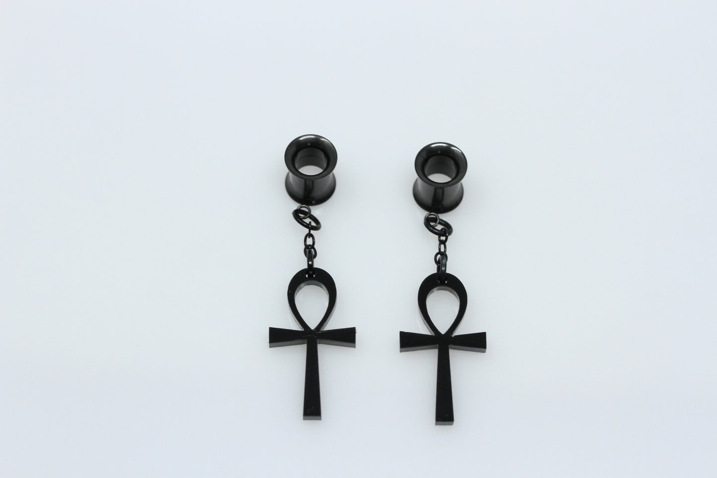 Ankh Stainless Steel Danglers - Screw on Tunnel (Pair) - TF035
