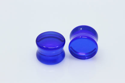 Blue Glass Plugs - Pair 2