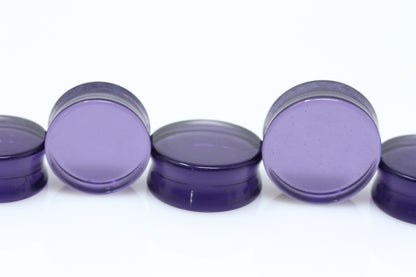 Purple Glass Plugs for Stretched Ears (Pair) - PH141