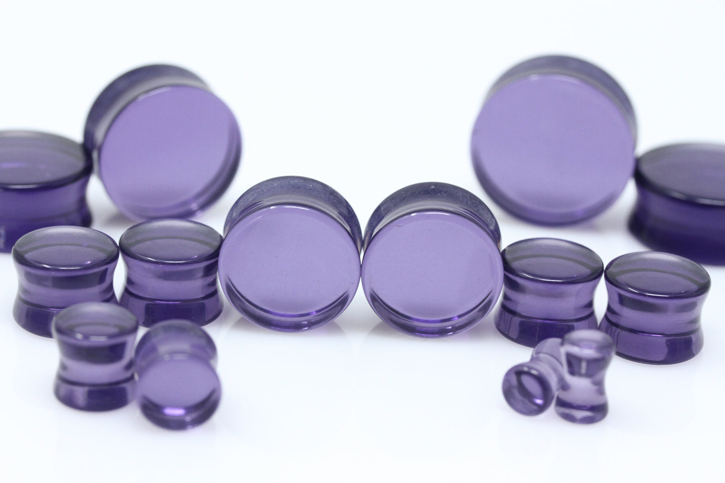 purple double flare glass plugs