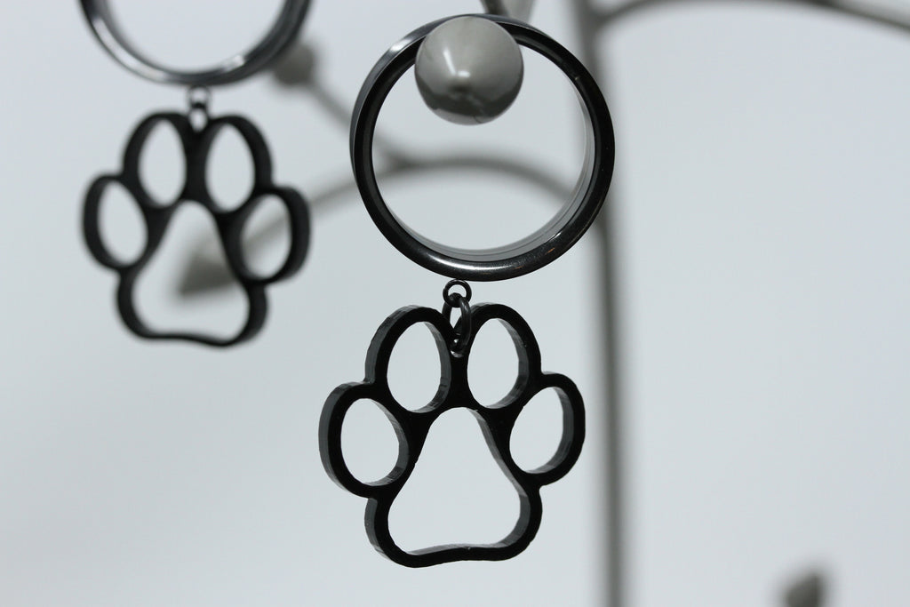 Giving Paws Stainless Steel Danglers - Screw on Tunnel (Pair) - TF033