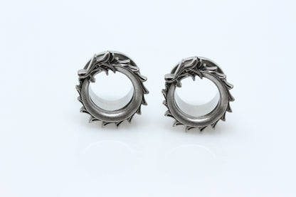 Dragon Stainless Steel Tunnels - Screw on Plugs (Pair) - PSS78