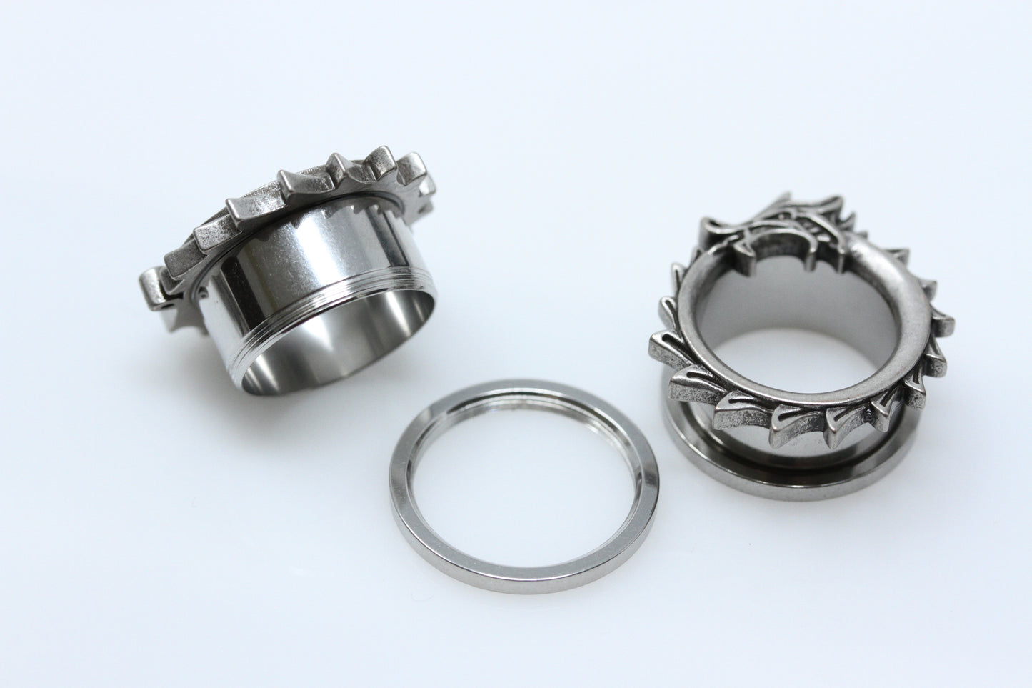 Dragon Stainless Steel Tunnels - Screw on Plugs (Pair) - PSS78