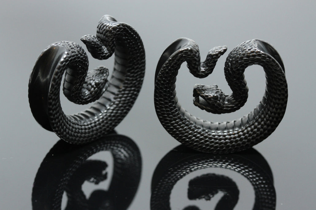 Black Snake Steel Ear Saddles (Pair) - PSS90