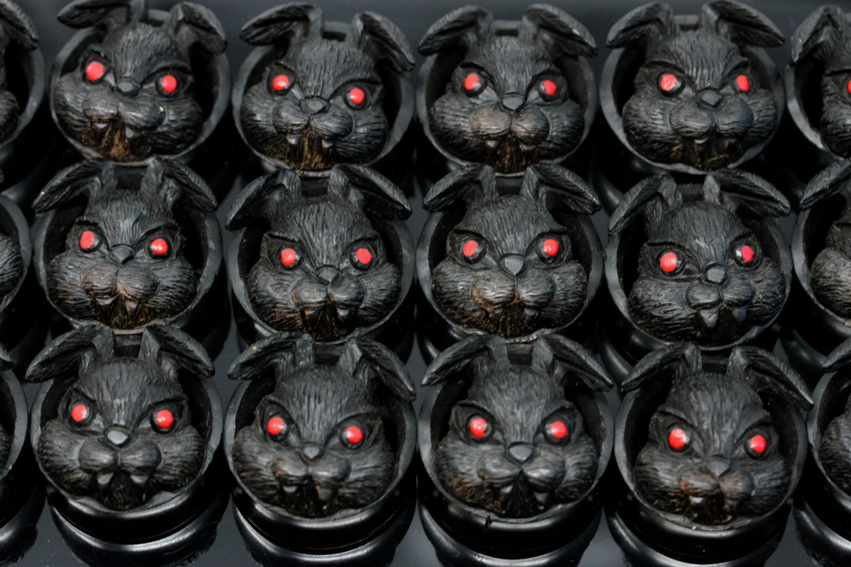 Evil Plug Fluffy Areng Wood Plugs - Hand Carved Evil Plugs (Pair) - PA136 – Two ...
