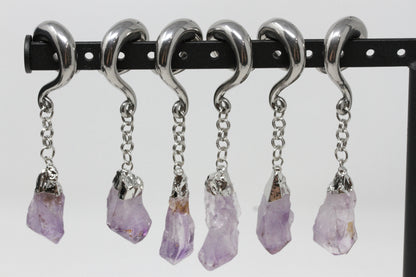 Amethyst Stainless Steel Ear weights
