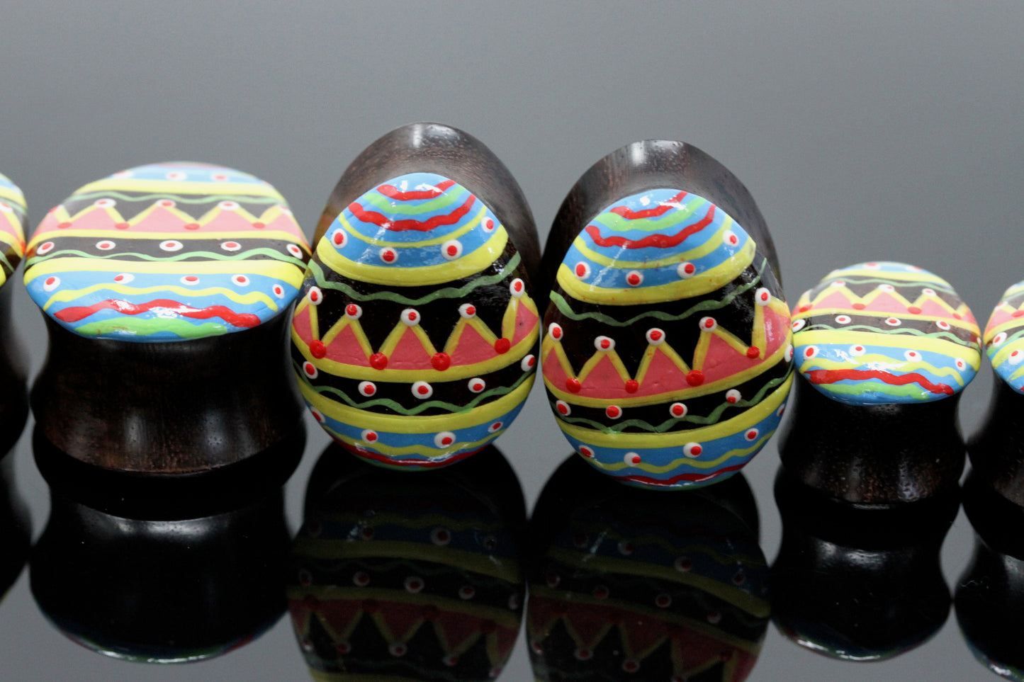 Hand Painted Egg Plugs for Stretched Ears