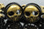 Golden Vampire Skulls Stainless Steel Tunnels (Pair) - PSS94