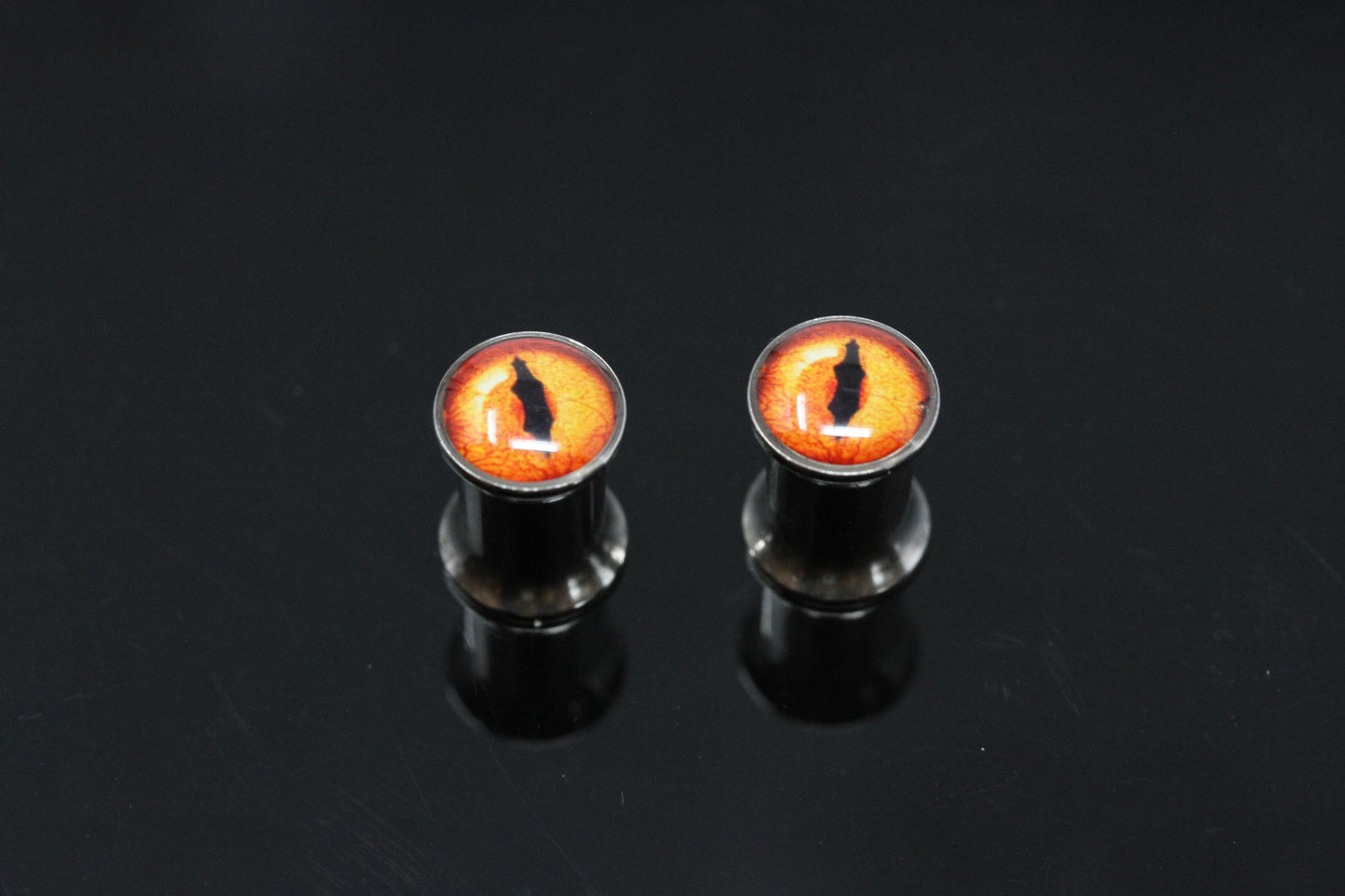 Eye of the Fire Stainless Steel Plugs (Pair) - PSS95