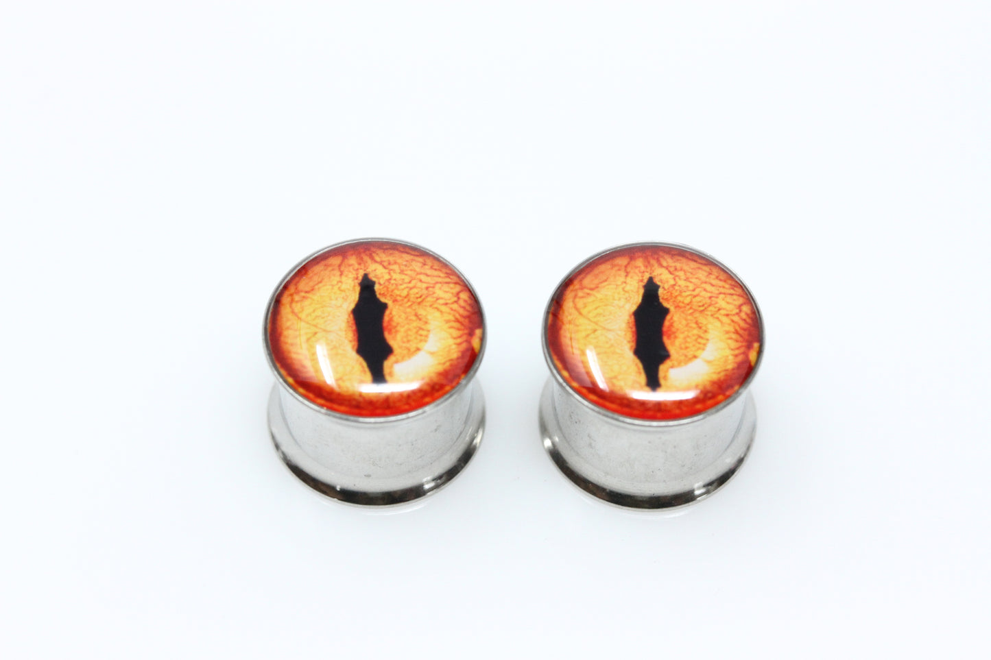 Eye of the Fire Stainless Steel Plugs (Pair) - PSS95