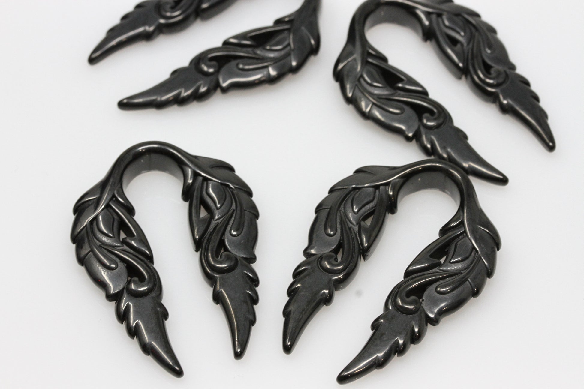 Black stainless steel viking ear weights