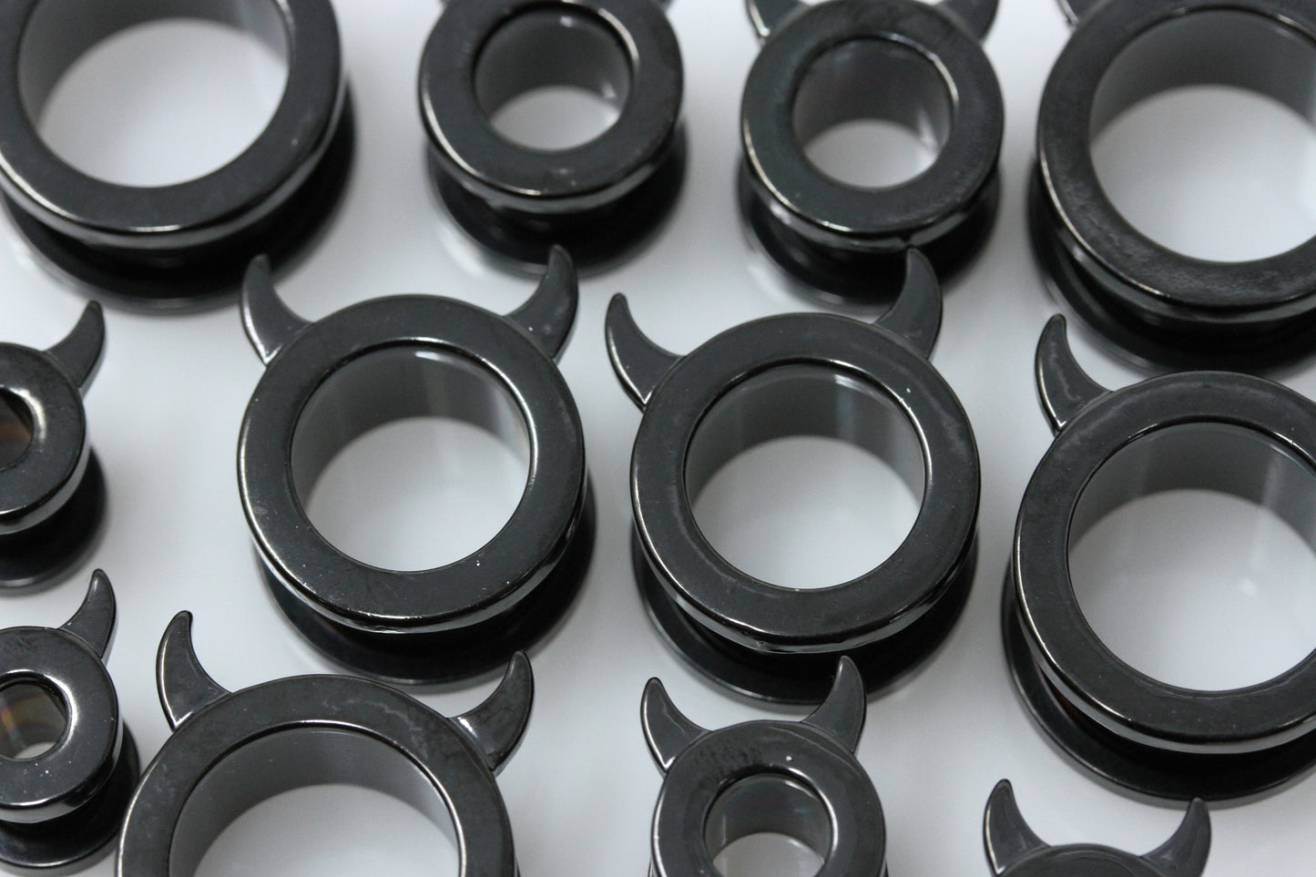 Devil Black Stainless Steel Tunnels (Pair) - PSS93