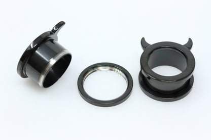Devil Black Stainless Steel Tunnels (Pair) - PSS93