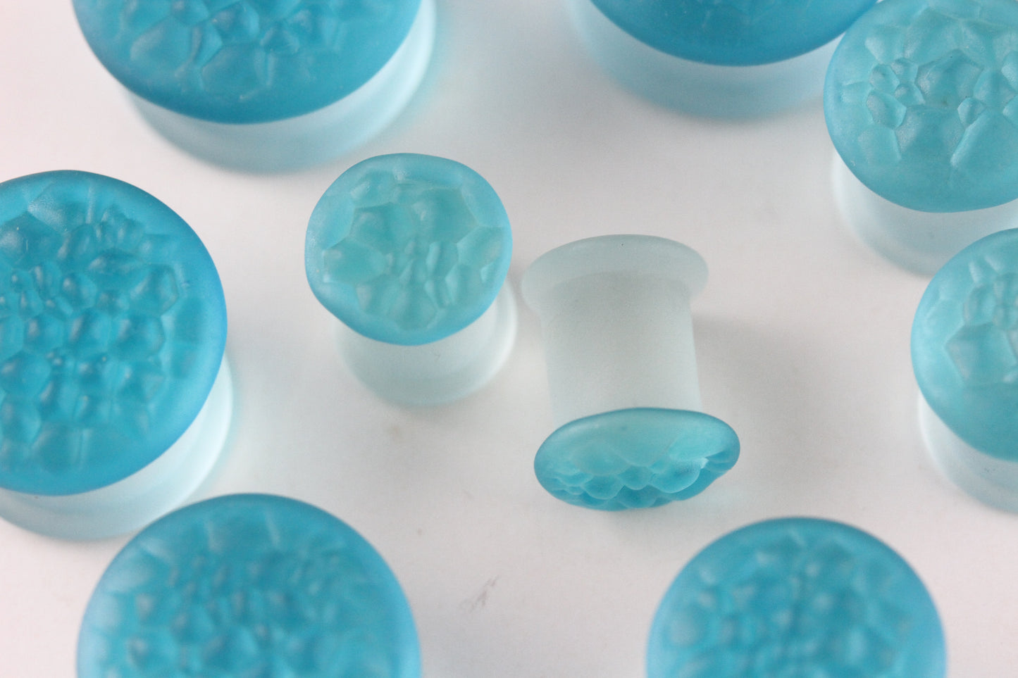 Blue Frosted Glass Plugs - Group 3