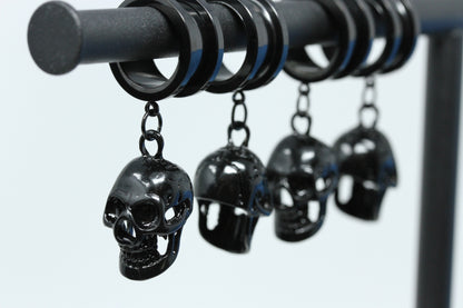 Black Skull Stainless Steel Danglers (Pair) - PSS101