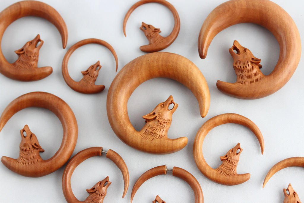 Wood Wolf Hanger Plugs - Group 1