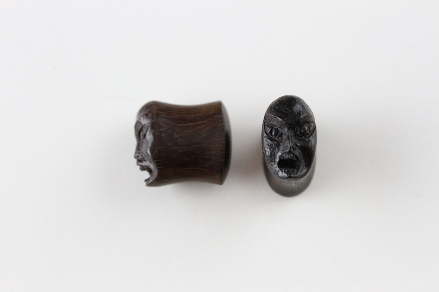 Oval Wood Face Plugs - Pair 2
