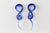 Blue Glass Twister Plugs - pair 2