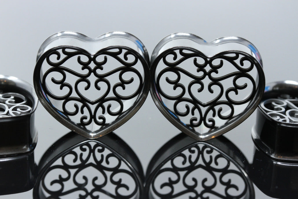 stainless steel heart gauges