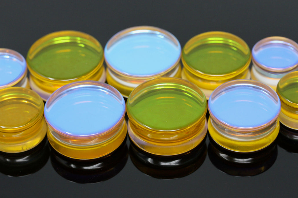 Lemon Drop Glass A/B Plugs - (Pair) - PH152