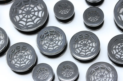 Black Spider Web Plugs (Pair) - PSS114