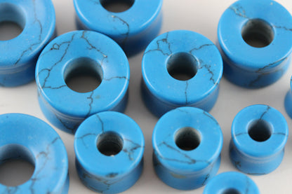 Blue Howlite Tunnel Plugs - Group 1