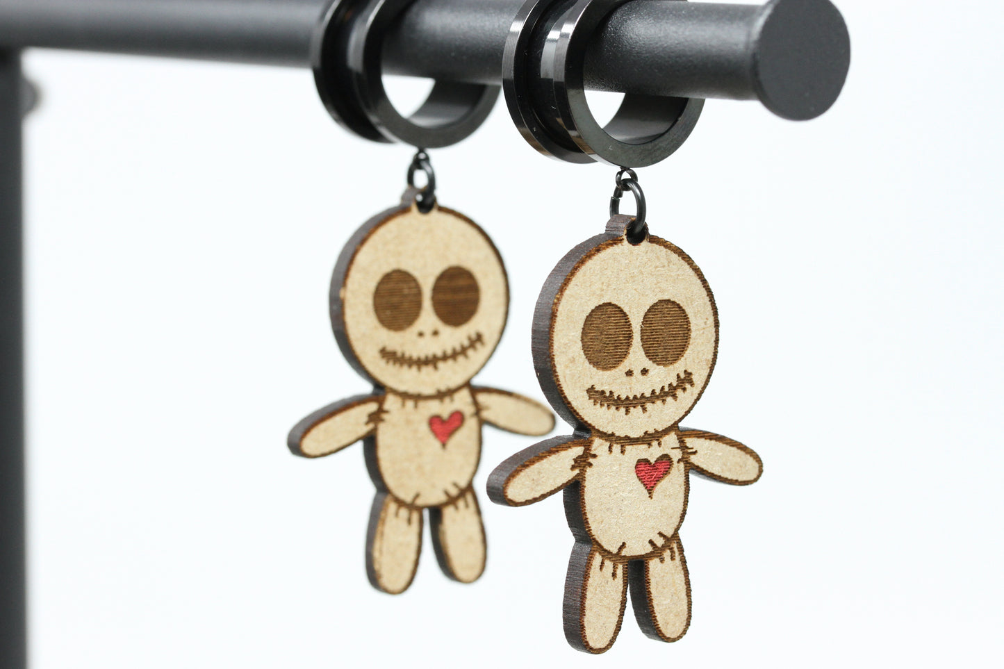 Stitchy Stainless Steel Danglers - Screw on Tunnel (Pair) - TF085