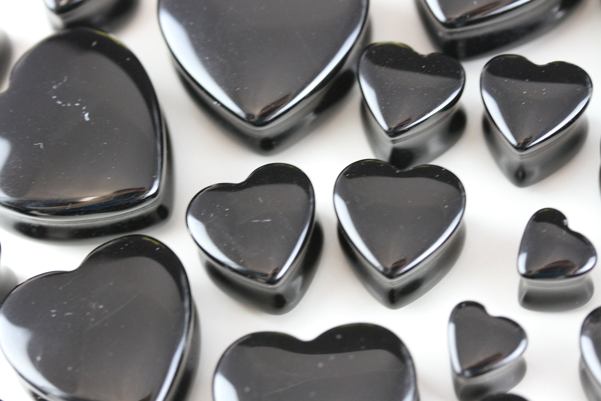 Obsidian Heart Shaped Plugs - Obsidian heart plugs (Pair) - PH28 – Two ...