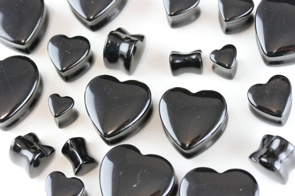 Heart Shaped Obsidian Plugs - Group 1