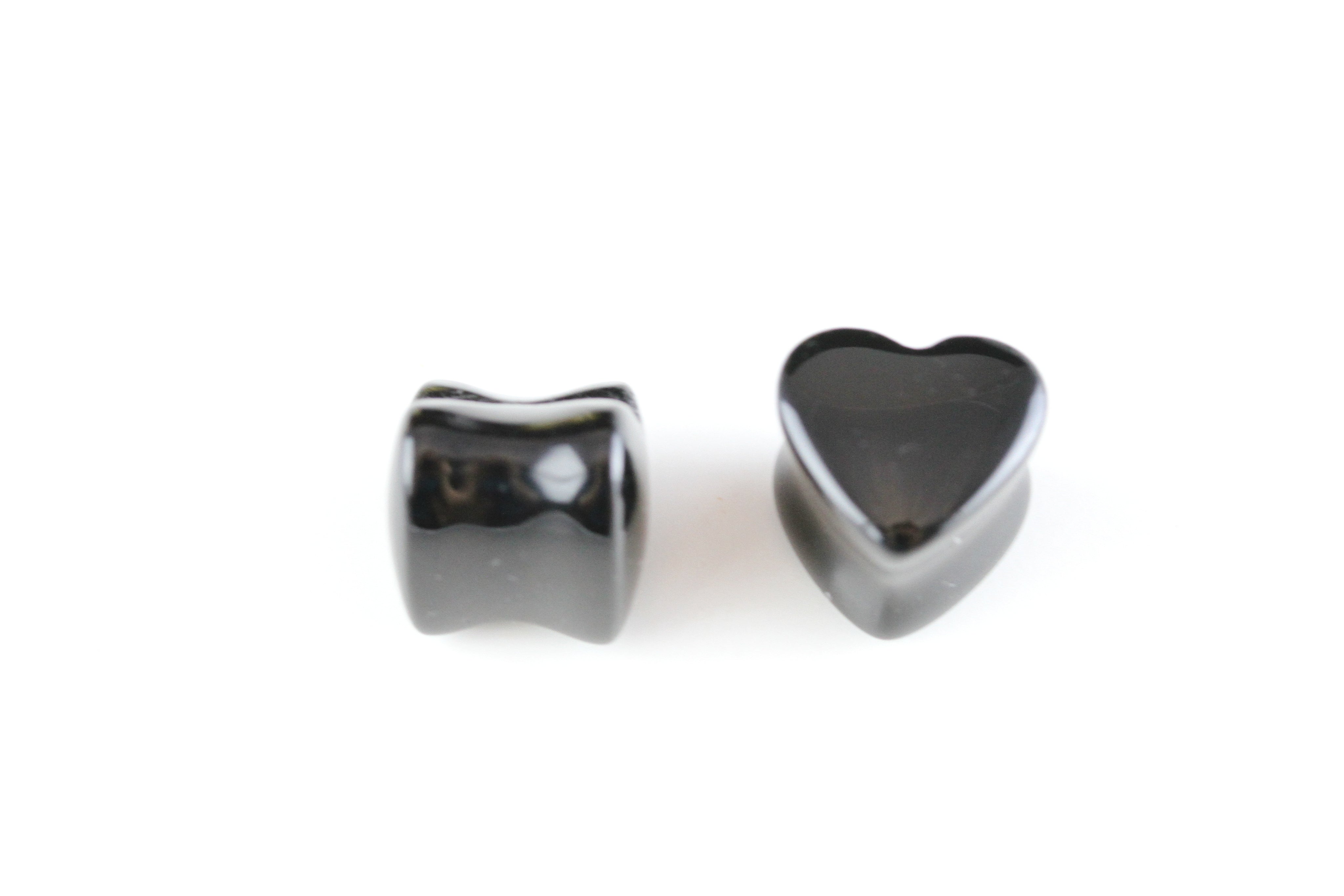 Obsidian Heart Shaped Plugs - Obsidian heart plugs (Pair) - PH28 – Two ...