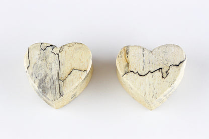 Heart Shaped Wood Plugs - Pair 1