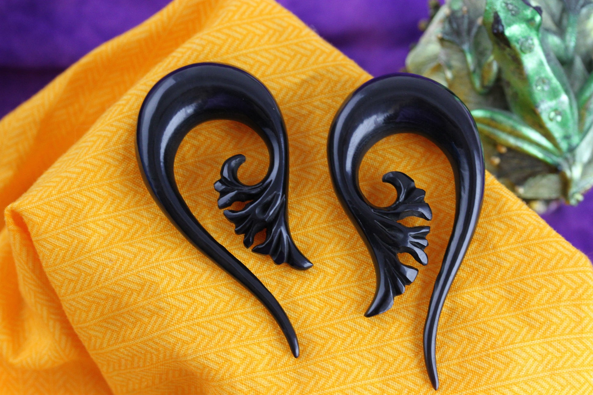 Carved Horn Plugs for Stretched Earrings