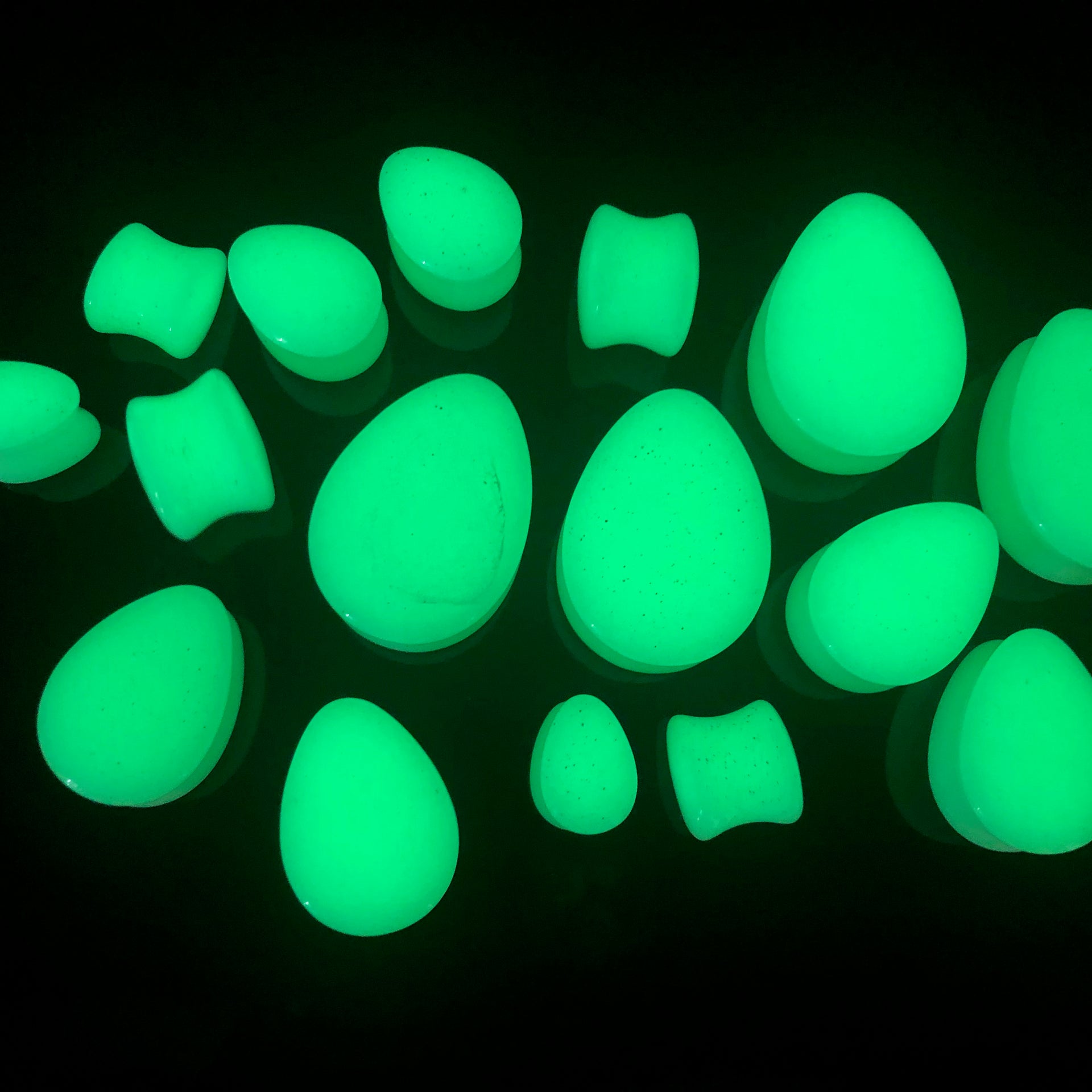 Glow in the Dark Teardrop Shaped Plugs - Group 1