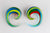 Rainbow Glass Spirals - Pair 1