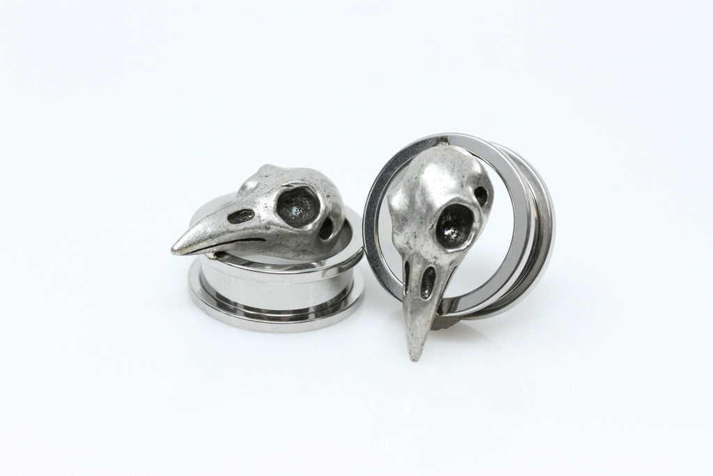 Raven Skull Tunnel Gauges