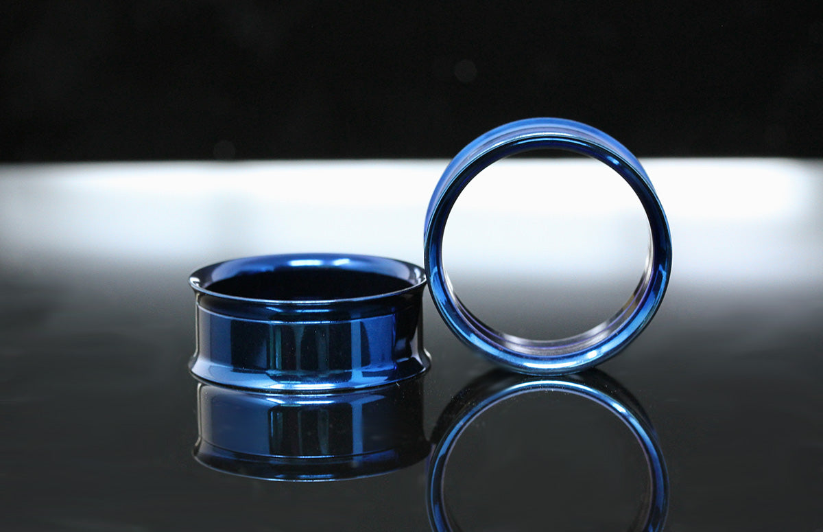 blue stainless steel tunnel gauges